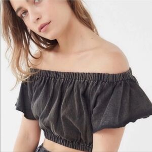 URBAN Outfitters Black Wash Crop Top Size Medium